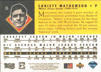 1994 Upper Deck All-Time Heroes #35 Christy Mathewson Back