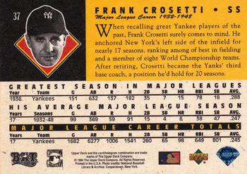 1994 Upper Deck All-Time Heroes #37 Frank Crosetti Back