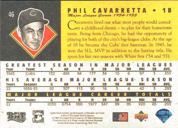 1994 Upper Deck All-Time Heroes #46 Phil Cavarretta Back