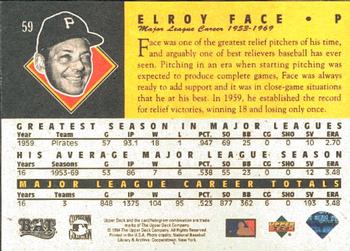 1994 Upper Deck All-Time Heroes #59 Roy Face Back