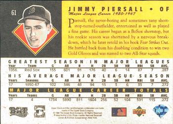 1994 Upper Deck All-Time Heroes #61 Jimmy Piersall Back