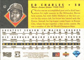 1994 Upper Deck All-Time Heroes #62 Ed Charles Back