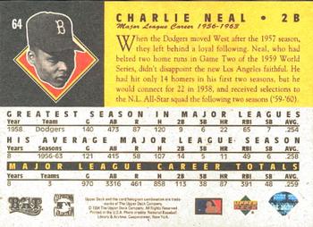 1994 Upper Deck All-Time Heroes #64 Charlie Neal Back
