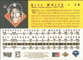 1994 Upper Deck All-Time Heroes #65 Bill White Back