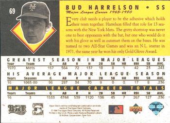 1994 Upper Deck All-Time Heroes #69 Bud Harrelson Back
