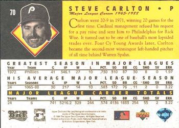 1994 Upper Deck All-Time Heroes #70 Steve Carlton Back