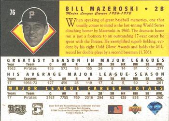 1994 Upper Deck All-Time Heroes #76 Bill Mazeroski Back