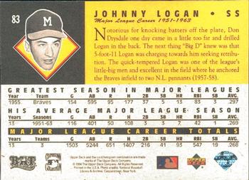1994 Upper Deck All-Time Heroes #83 Johnny Logan Back