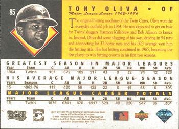 1994 Upper Deck All-Time Heroes #85 Tony Oliva Back