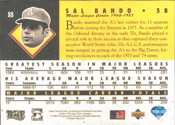 1994 Upper Deck All-Time Heroes #88 Sal Bando Back