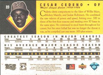 1994 Upper Deck All-Time Heroes #89 Cesar Cedeno Back