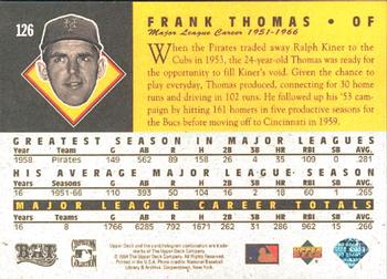1994 Upper Deck All-Time Heroes #126 Frank Thomas Back