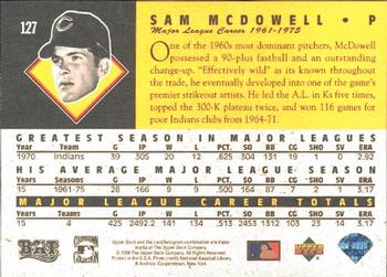 1994 Upper Deck All-Time Heroes #127 Sam McDowell Back