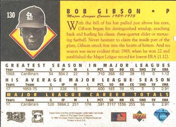 1994 Upper Deck All-Time Heroes #130 Bob Gibson Back