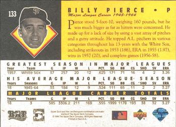 1994 Upper Deck All-Time Heroes #133 Billy Pierce Back