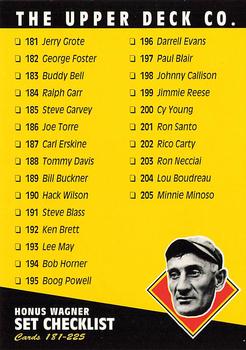 1994 Upper Deck All-Time Heroes #135 Checklist: 181-225 Front