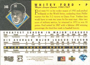 1994 Upper Deck All-Time Heroes #146 Whitey Ford Back