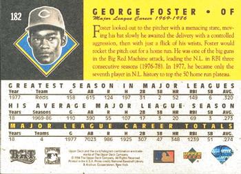 1994 Upper Deck All-Time Heroes #182 George Foster Back