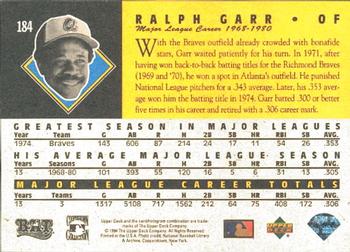 1994 Upper Deck All-Time Heroes #184 Ralph Garr Back