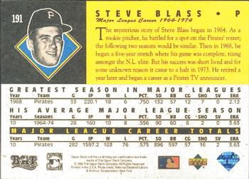 1994 Upper Deck All-Time Heroes #191 Steve Blass Back