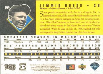 1994 Upper Deck All-Time Heroes #199 Jimmie Reese Back