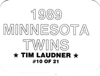 1989 Minnesota Twins (unlicensed) #10 Tim Laudner Back