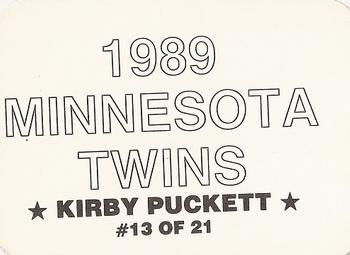 1989 Minnesota Twins (unlicensed) #13 Kirby Puckett Back