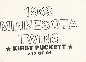 1989 Minnesota Twins (unlicensed) #17 Kirby Puckett Back