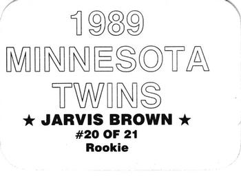 1989 Minnesota Twins (unlicensed) #20 Jarvis Brown Back