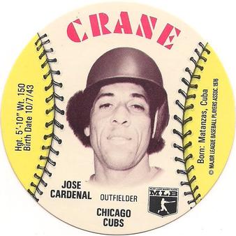 1976 Crane Potato Chips Discs #NNO Jose Cardenal Front