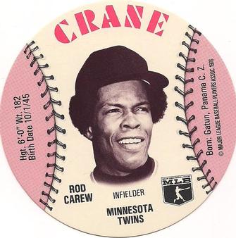 1976 Crane Potato Chips Discs #NNO Rod Carew Front
