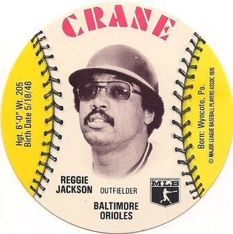 1976 Crane Potato Chips Discs #NNO Reggie Jackson Front