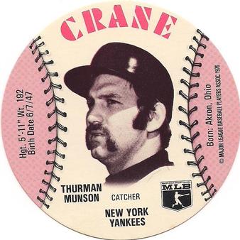 1976 Crane Potato Chips Discs #NNO Thurman Munson Front