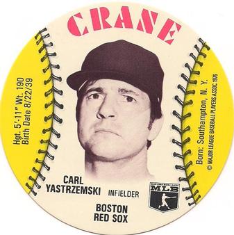 1976 Crane Potato Chips Discs #NNO Carl Yastrzemski Front