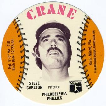1976 Crane Potato Chips Discs #NNO Steve Carlton Front