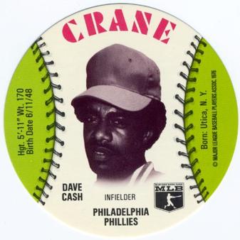 1976 Crane Potato Chips Discs #NNO Dave Cash Front