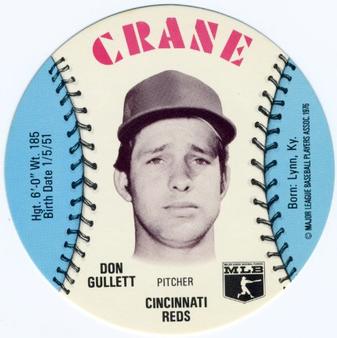 1976 Crane Potato Chips Discs #NNO Don Gullett Front