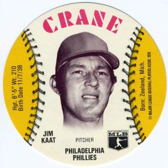 1976 Crane Potato Chips Discs #NNO Jim Kaat Front