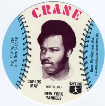 1976 Crane Potato Chips Discs #NNO Carlos May Front