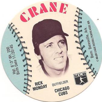 1976 Crane Potato Chips Discs #NNO Rick Monday Front