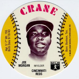 1976 Crane Potato Chips Discs #NNO Joe Morgan Front