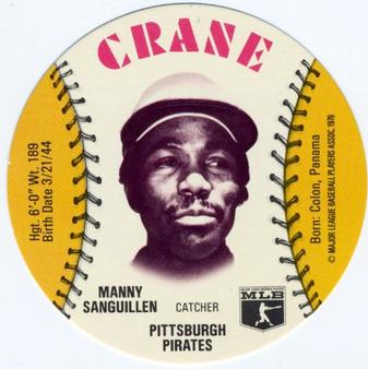 1976 Crane Potato Chips Discs #NNO Manny Sanguillen Front