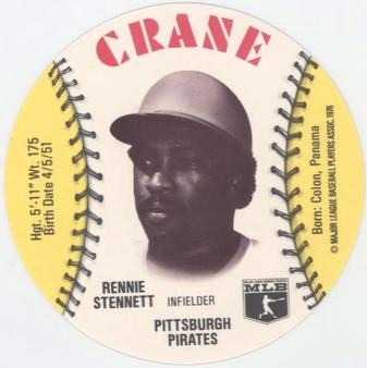 1976 Crane Potato Chips Discs #NNO Rennie Stennett Front