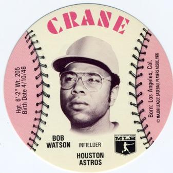 1976 Crane Potato Chips Discs #NNO Bob Watson Front