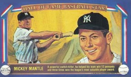 1982 Davco Hall of Fame Baseball Stars #15 Mickey Mantle Front