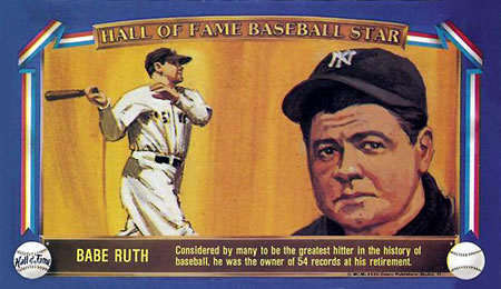 1982 Davco Hall of Fame Baseball Stars #20 Babe Ruth Front