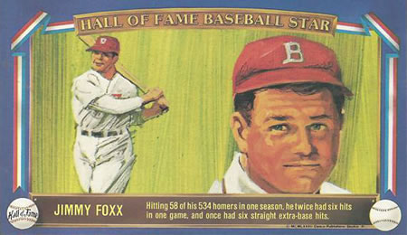 1982 Davco Hall of Fame Baseball Stars #7 Jimmie Foxx Front