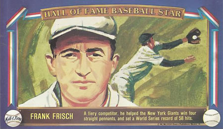 1982 Davco Hall of Fame Baseball Stars #8 Frankie Frisch Front