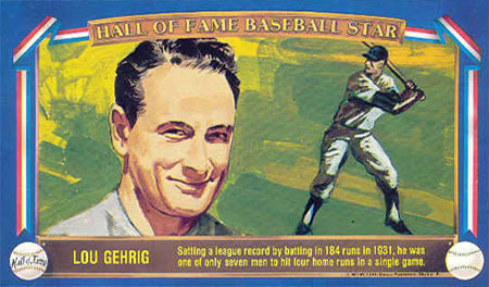1982 Davco Hall of Fame Baseball Stars #9 Lou Gehrig Front
