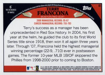 2009 Topps #8 Terry Francona Back